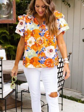 BuddyLove Shauna Ruffle Shoulder Top
